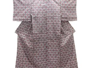 アンティーク　十字絣織り出し銘仙着物